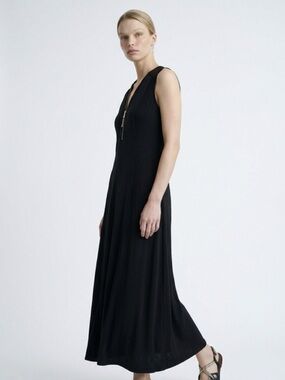 Calvin Klein Black Sleeveless Maxi Dress with V-Neck